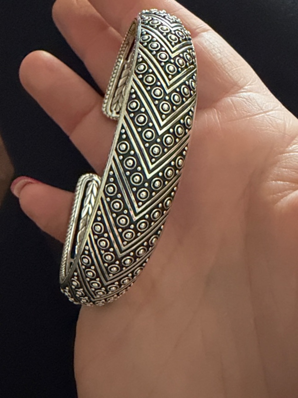Jai Kalahari Textured Cuff Bracelet - silver size medium
